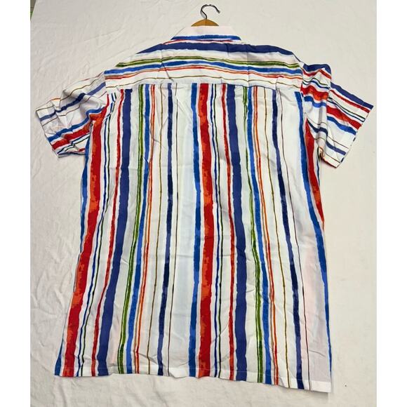 Johnny Q Modern Fit Button Down Shirt Striped Multicolor Mens Size XXL - Picture 3 of 7